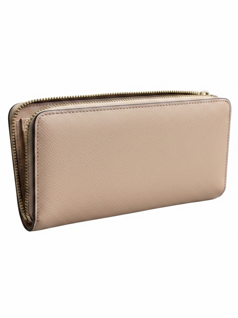Michael Kors Blush Saffiano Zip-Around Wallet with Silver Logo - Picture 2 of 2